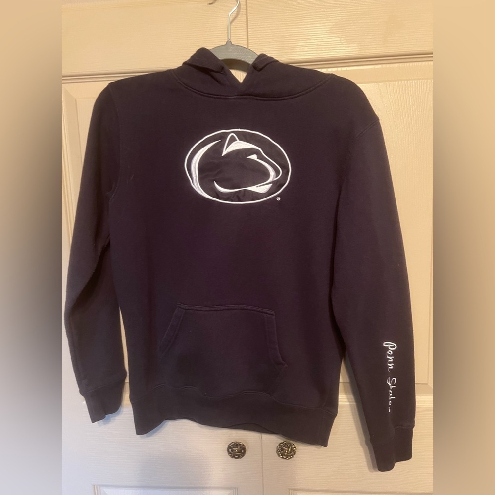 Stadium Athletics Dark Blue Hoodie with White Logo